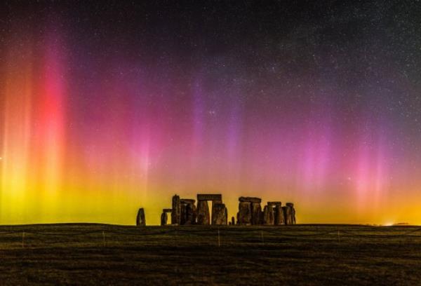 Pictured in the early hours of Friday morning are the northern lights over Sto<em></em>nehenge in Wiltshire. The aurora was very strong with a dazzling light display with light pillars captured. - 24/03/23. Please credit: Nick Bull/pictureexclusive.com Standard reproduction rates apply, co<em></em>ntact Paul Jacobs, Picture Exclusive to arrange payment - 07923 866166, pictureexclusive@gmail.com